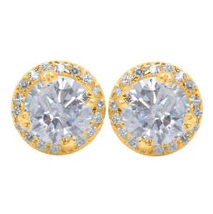 6.20 Carat D/VVS1 Round Shape Women's Studs In Solid 14KT Yellow Gold - Imagen 1 de 13