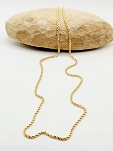 10KT Yellow Rope* Hollow Chain 24 Inches x 2.2 mm Lobster Clasp - Picture 1 of 6