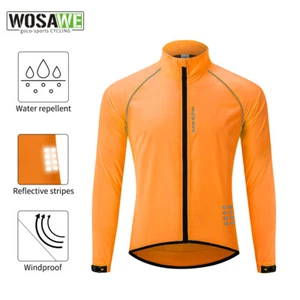 WOSAWE Cycling Jacket for Mens Windproof Reflective Full Zip Sportswear Coat - Picture 1 of 27