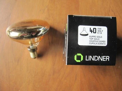 LINDNER WAGENFELD ELDEA 40W E14 KUPPENVERSPIEGELT GOLD KOPFSPIEGEL DIMMBAR OVP!! - Bild 1 von 4