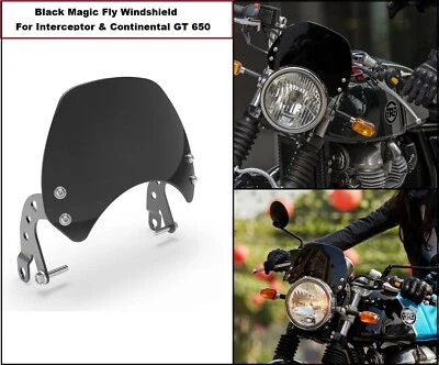 Adatto per Royal Enfield Black Magic Flyscreen Windshield Interceptor/GT-650 ... - Image 1 of 4