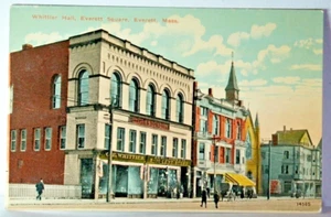 Postkarte Whitter Hall Everett Square - Everett Mass - FW Woolworth & Co 5-10 Cent - Bild 1 von 3