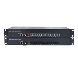 POTS RJ11 Telephone Landline and 10/100M Ethernet over Fiber Optic Extenders Kit - Picture 1 of 20