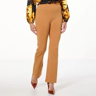 C Wonder by Christian Siriano Ponte Knit Pull On Flared Leg Pant Size Medium Tan - Image 1 of 4