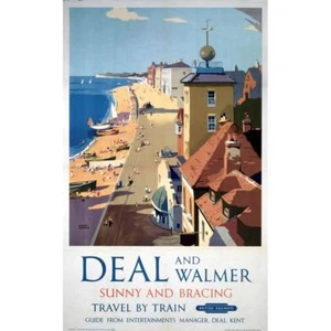 Deal and Walmer (old railway poster) steel fridge magnet    (se) - Picture 1 of 1