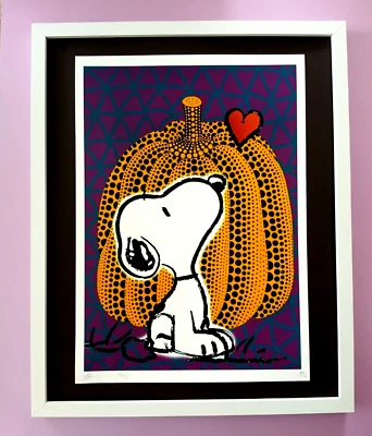 Marco grande firmado por DEATH NYC de 16x20 pulgadas Snoopy Yayoi Kusama arte pop graffiti certificado de autenticidad % Foto 1 de 4
