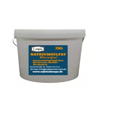 25Kg Eimer Natriumsulfat wasserfrei (min. 99,5%, Ph.  USP Lebensmittelqualität) - Bild 1 von 2