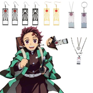 Demon Slayer Kimetsu no Yaiba: Tanjiro Tanjirou Kamado Ohrringe Halskette Cosplay - Bild 1 von 17