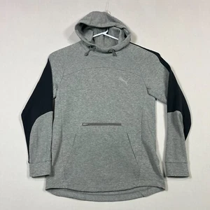 PUMA Grey Cotton Blend Fleece Pullover Hoodie Jumper Mens Small S - Picture 1 of 14