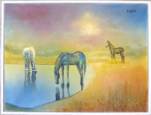 Giuseppe CESETTI? 1902-1990 Pferde Italien Cavalli 60x80cm Unikat - Bild 1 von 13