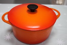 Le Creuset Cousances Volcanic Orange Cast Iron Round Casserole Pot Pan 20