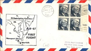 Allegheny Airlines First Flight Camden New Jersey - Norfolk Virginia - 1966 - Picture 1 of 2