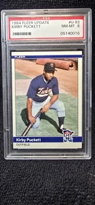 1984 FLEER UPDATE KIRBY PUCKETT  PSA 8 ROOKIE CARD - Picture 1 of 2
