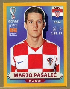 2022 Panini World Cup Gold Parallel Sticker Mario Pasalic CRO 14 - Picture 1 of 2