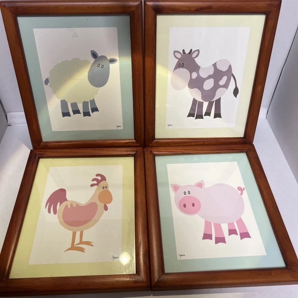 Arte de pared enmarcado de animales de granja Foto 1 de 4