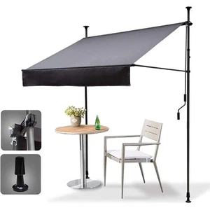 Sonnenmarkise UV-Schutz Klemmmarkise Balkonmarkise Gelenkarm 2x1,2m ohne Bohren - Bild 1 von 5