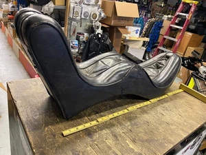 Old Skool Vtg Rigid Seat Panhead Ironhead sportster chopper King Queen Camel Bac - Foto 1 di 15