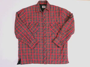 Dickies Red Plaid Quilted Shirt Jacket Shacket Vintage Workwear Mens Large - Picture 1 of 18