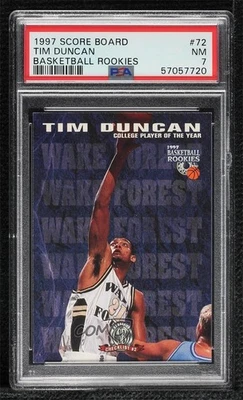 1997 Score Board Rookies Tim Duncan #72 PSA 7 RC HOF - Image 1 of 2