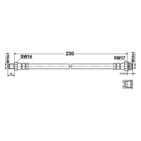 For BMW X1 2013-2015 ATE 331277 Rear Passenger Side Brake Hose Foto 1 de 1