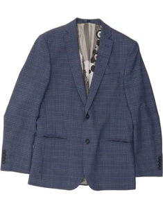 BEN SHERMAN Mens Tailored 2 Button Blazer Jacket UK 40 Large Blue Check CF14 - Picture 1 of 3