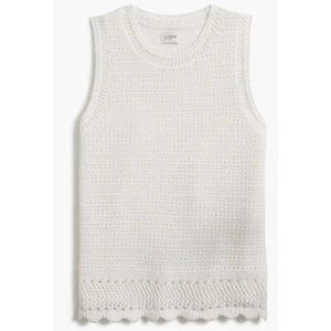 J Crew Pullover Damen Large Elfenbein Tank Top Ärmellos Häkel Baumwolle CA087 - Bild 1 von 6