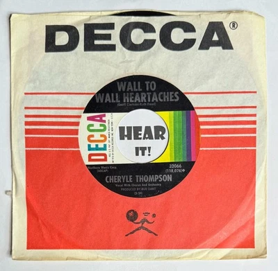 Groovy Girl Country Rocker 45 CHERYLE THOMPSON Top Twenty / Wall To DECCA mp3 Foto 1 de 3