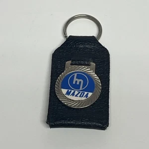Llavero de cuero negro vintage Mazda usado con bolsillo para monedas - Imagen 1 de 4