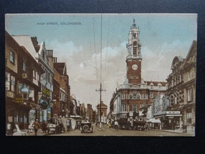 Essex Colchester HIGH STREET showing LION HOTEL & GARAGE c1920/30s Postcard - Picture 1 of 2