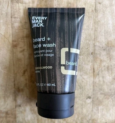 🔥 NEW 2 Pack Every Man Jack Beard Face Wash 2.0 fl oz Travel Size - Sandalwood - Image 1 of 3