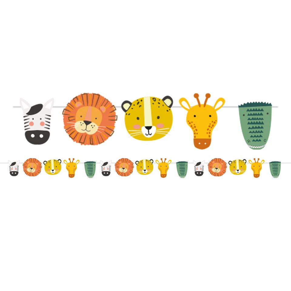 Get Wild Animal Safari Fiesta Bunting Bandera Guirnalda León Jirafa Animal de la Selva Foto 1 de 1