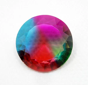 Lab-Created Round Cut Mystic Quartz 62.10 Ct Certified Loose Gemstone - Picture 1 of 8