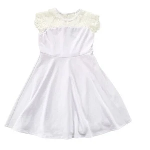 NEW Blush by Us Angels Cap Sleeve Lace Fit And Flare Dress White Size 10 Girls - Picture 1 of 8
