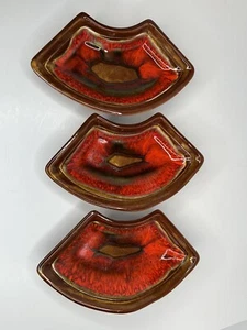 California Pottery Lazy Susan Ersatzgeschirr (3) 872 MCM 60er Jahre orange LESEN - Bild 1 von 7