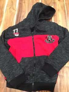 STAR WARS VADER BOYS SWEATSHIRT HOODIE SHERPA RED BLACK SIZE LARGE EEUC - Picture 1 of 5