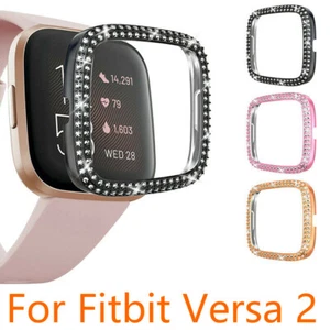 Protective Frame Case Crystal Full Diamonds Luxury For Fitbit Versa 2 Bling - Photo 1 sur 13