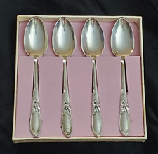 White Orchid by Community Silverplate Spoons in Box - Set of 4 ~ 4 1/2 inchs