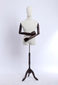 A-9T-G Maschile Manichino Sarto Donna Legno Arme Mani Regolabile Stoffbezogenen - Foto 1 di 10