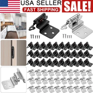 LOT 3/8" Inset Offset Kitchen Cabinet Hinges Self Closing Face Mount Cupboard US - Picture 1 of 14