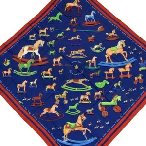 HERMES Carre 90 Multicolor Raconte-moi le Cheval Scarf Silk 100% from JP F/S - Picture 1 of 3