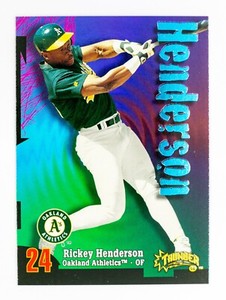 Rickey Henderson #87 (1998 Circa Thunder) Baseball Card, Oakland Athletics, HOF