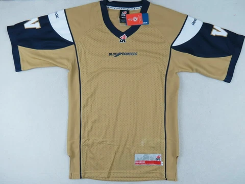 New! Reebok Winnipeg Blue Bombers CFL Football Player Fan Jersey Mens Small S Cover