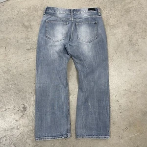 Vintage y2k Ecko Unilimited UNLTD Baggy Gray Denim Pants Jeans Size 34x30 Rare - Picture 1 of 13