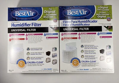 2 Lot Best Air ALL-2 Extended Life Humidifier Replacement Paper Wick Filter New - Image 1 of 4
