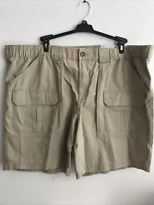 PANTALONES CORTOS DE CARGA CROFT & BARROW grandes y altos para hombre talla 50 beig elásticos laterales $42 (DW-2) - Imagen 1 de 7
