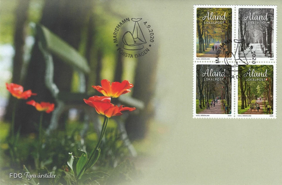 Four Seasons Nature Landscapes Aland Finland Trees Stamps Mint FDC 2020  - Image 1 of 1
