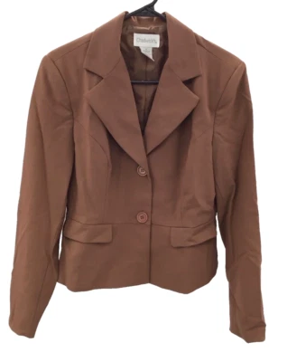 Chadwick's Jacket Blazer Size 6 Button Up Brown Lined - Image 1 of 4