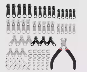 85Pcs Fix A Zipper Removable Zip Slider Rescue Instant Repair Kit Replacement** - Picture 1 of 23