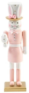 Weihnachts-Nussknacker aus Holz, 12 Zoll, BEIGE OSTERHASE/HASE MIT EI, MAR - Bild 1 von 1
