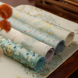 Chinesischer Stil Brokat Tee Kissen doppelseitig Kalligraphie und Malkissen - Bild 1 von 12